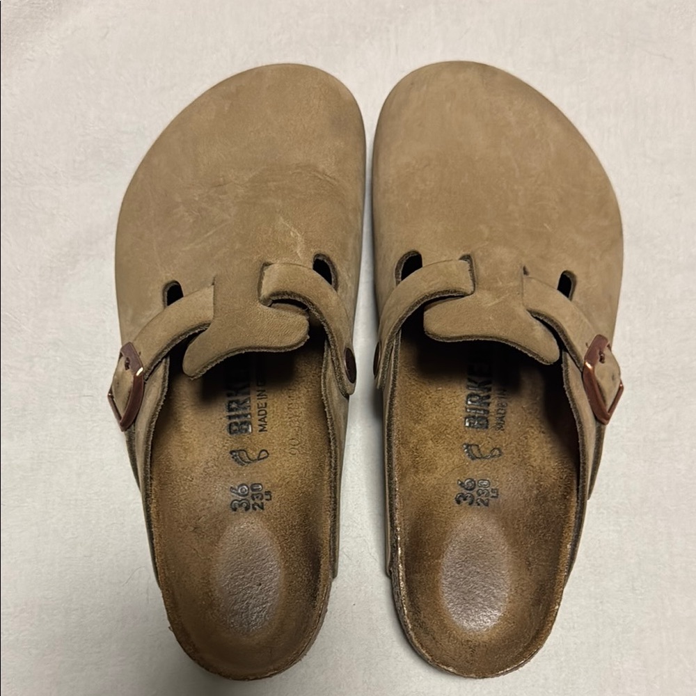 Birkenstock Brown Suede Slip-On Clogs